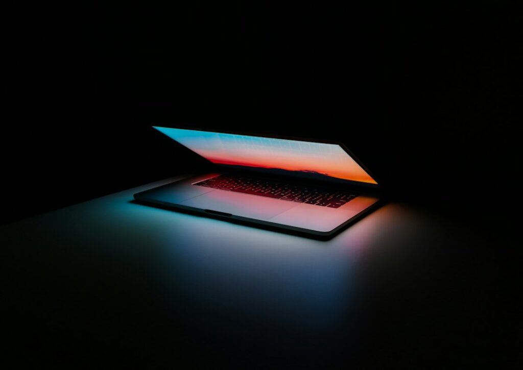 Laptop showing search results with an AI-generated answer and cited website links