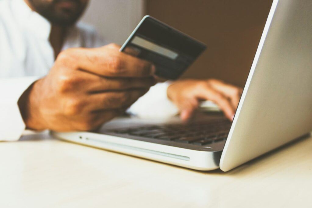 Customer choosing a payment method at an online store checkout on a smartphone