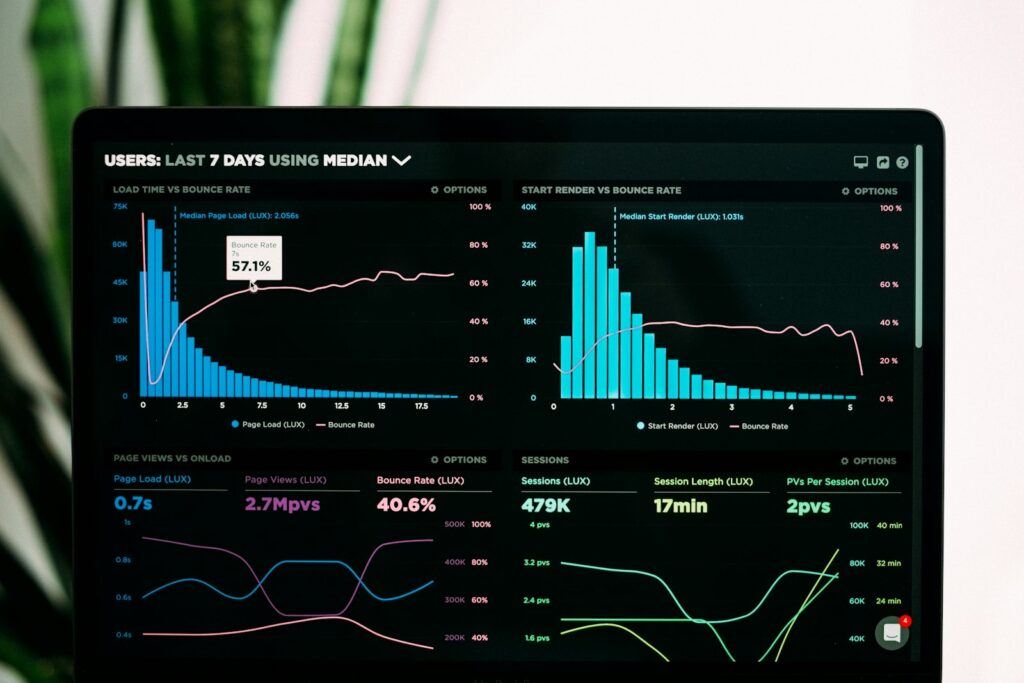 Analytics dashboard showing search performance trends for SEO in 2027