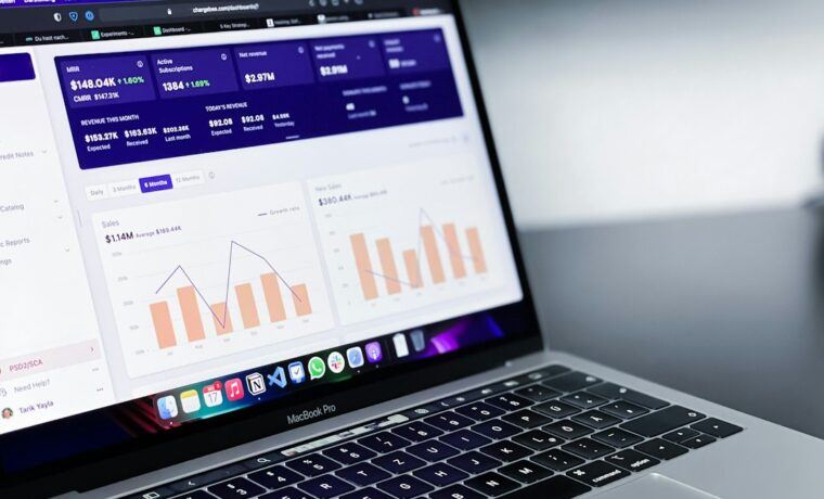 Website performance analytics dashboard showing organic search growth for a business