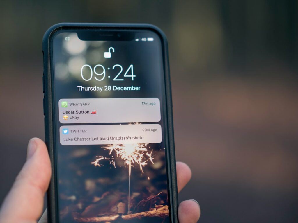 Shopper browsing an online store on a smartphone with a purchase notification